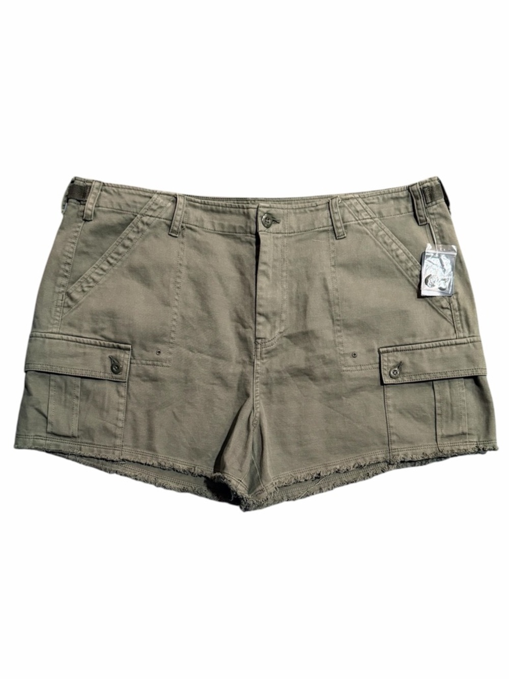 Lucky Brand Green Cargo Utility Shorts with Frayed Hem Size 34